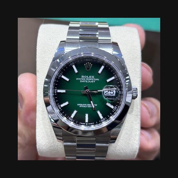 Rolex Rolex Datejust41 Green Ombre Dial Oyster Bracelet Stainless Steel 126300 2026 Full Set