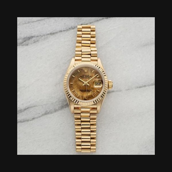 Rolex Rolex Lady-DatejustVintage 1986 Rolex Lady Datejust 69178 18K YG Birch Wood Dial Auto 26mm