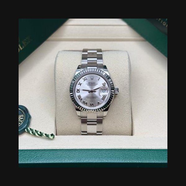 Rolex Rolex Lady-DatejustNEW 2026 Silver Roman Dial Fluted Bezel Stainless Steel Oyster Bracelet