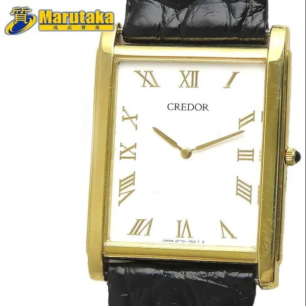 Seiko Credor Quartz K18 YG 2F70-6290 Cal.2F70 Solid Gold Vintage SEIKO Credor Sq
