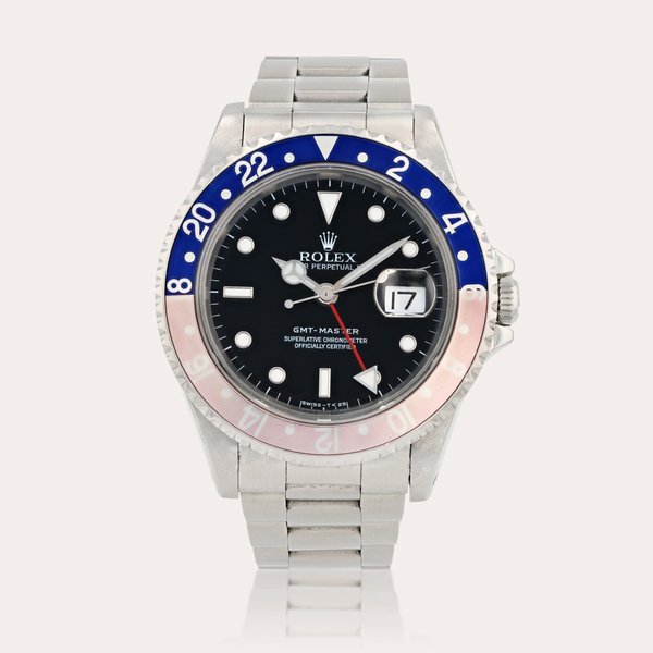 Rolex GMT-Master 'Pepsi', reference 16700    Montre bracelet en acier avec deux fuseaux horaires et date |  Stainless steel dual time zone wristwatch with date and bracelet     Vers 1995 |  Circa 1995 · 16700