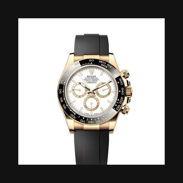 Rolex DaytonaNEW 2026 White Index Dial Yellow Gold Case Ceramic Bezel Oysterflex Strap Ref. 126518ln
