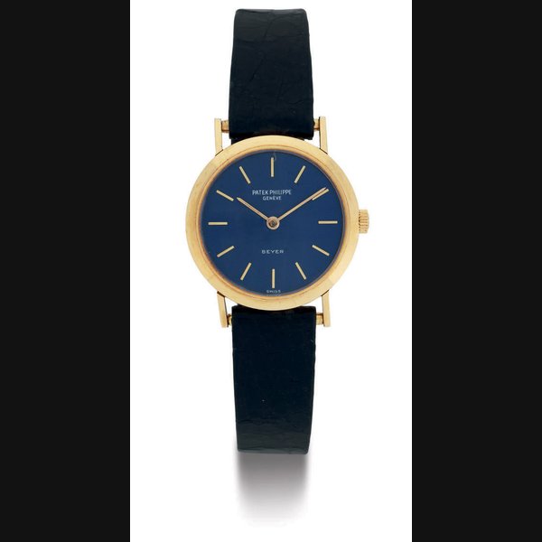 PATEK PHILIPPE. AN 18K GOLD WRISTWATCH SIGNED PATEK PHILIPPE, GENEVE, RETAILED BY BEYER, MOVEMENT NO. 1245046, CASE NO. 330408, REF. 3338, CIRCA 1972
