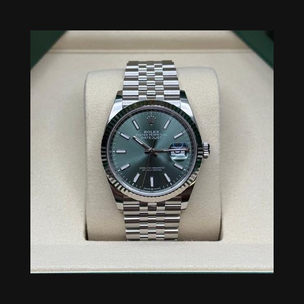 Rolex Datejust36 NEW 2026 Green Index Dial Stainless Steel Fluted Bezel Jubilee Bracelet Ref. 126234