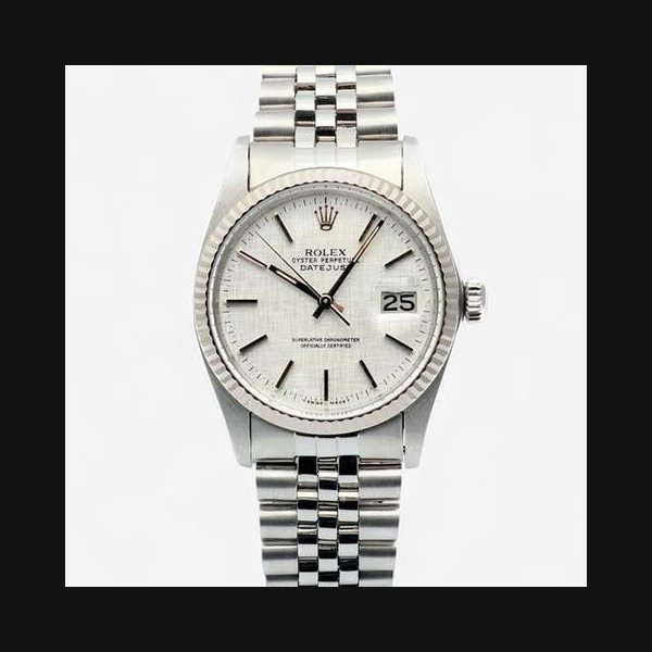 RolexDatejust 36 Men's Steel Watch 16014 Vintage Silver Dial 1984 [U]