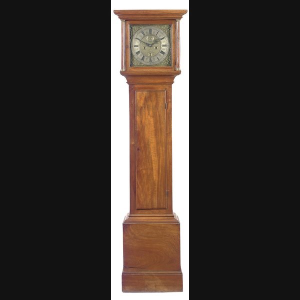 A Queen Anne longcase clock movement, circa 1715, in later walnut case