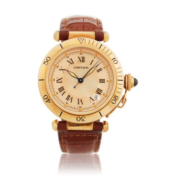 Cartier Reference 1027 Pasha | A yellow gold automatic wristwatch with date, Circa 1995 · 1027