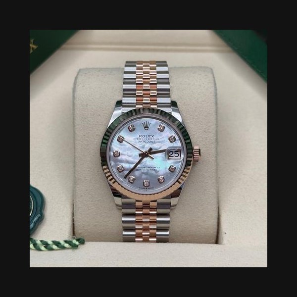 Rolex Rolex Datejust31 NEW 2026 Mother of Pearl Diamond Dial Two Tone Rose Gold Fluted Bezel Jubilee