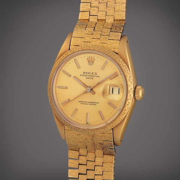 Rolex Reference 1503 Date | A yellow gold automatic wristwatch with bracelet and date, Circa 1968 · 1503