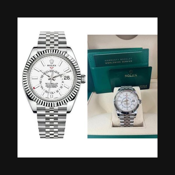 Rolex Rolex Sky-DwellerWhite Rolesor Sky-Dweller Watch - White Index Dial - Jubilee Bracelet 326934