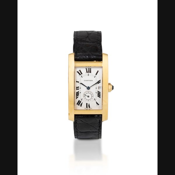 Cartier Tank Américaine, Ref. 8012905    Montre bracelet en or jaune avec date |  Yellow gold wristwatch with date