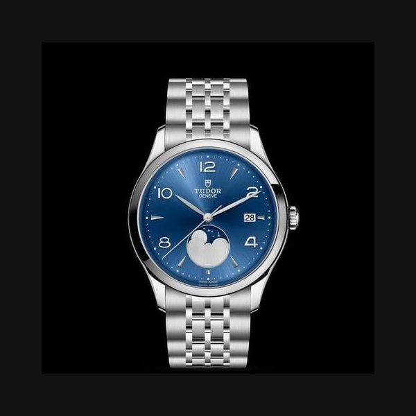 Tudor Glamour1926 Luna Jubliee Blue dial 39mm M91560-0002 Moon phase indicator