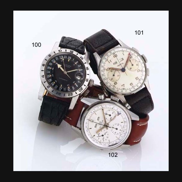 Glycine GLYCINE. A STAINLESS STEEL AUTOMATIC DUAL TIME PILOT'S WRISTWATCH WITH CENTER SECONDS, DATE AND 24 HOURS SIGNED GLYCINE, "AIRMAN", CASE NO. 917127, CIRCA 1950, Price & Market Data