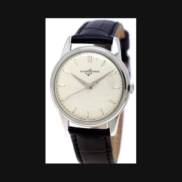 Ulysse Nardin 3-hand round center seconds Manua 1950s SS