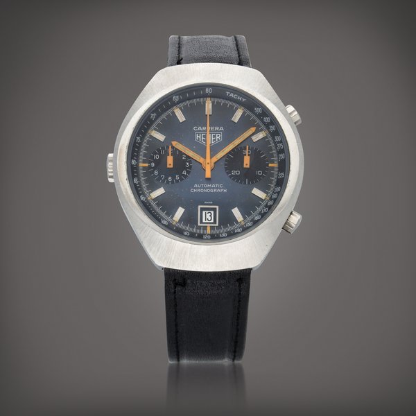 Heuer Carrera, Reference 110.573 | A stainless steel chronograph wristwatch with date | Circa 1975