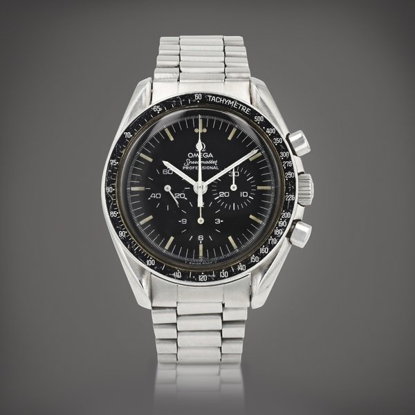Omega Speedmaster, reference 145.022 Montre bracelet en acier avec chronographe | Stainless steel chronograph wristwatch with bracelet Vers 1981 | Circa 1981