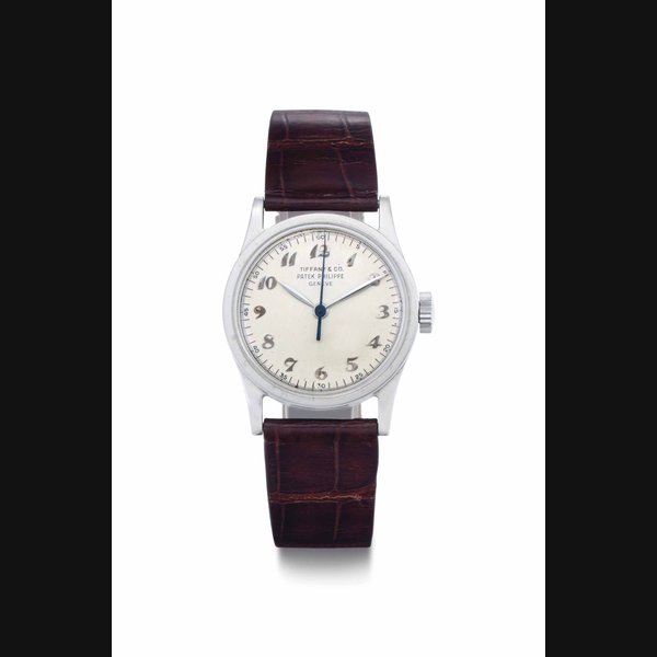 Patek Philippe. A Fine Stainless Steel Wristwatch with Breguet Numerals SIGNED PATEK PHILIPPE, GENEVE, RETAILED BY TIFFANY & CO., REF. 96 & 2457, MOVEMENT NO. 700'604, CASE NO. 660'372, MANUFACTURED IN 1951