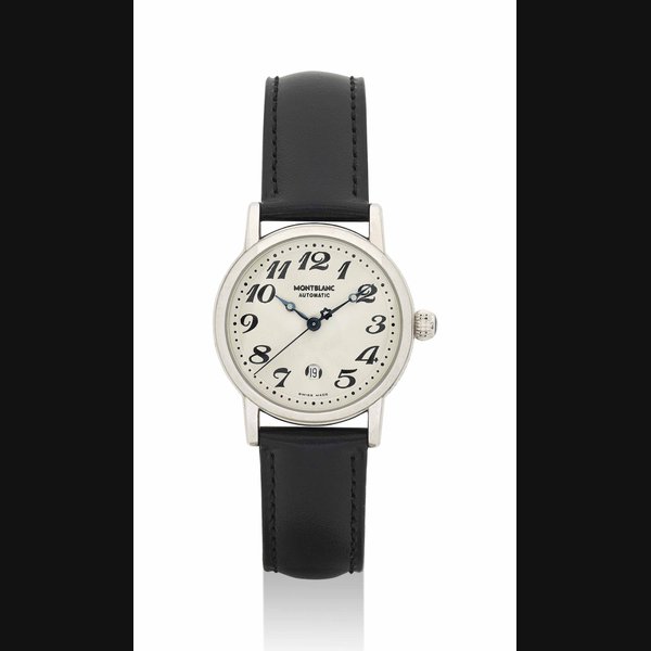 MONTBLANC. A FINE STAINLESS STEEL AUTOMATIC WRISTWATCH WITH SWEEP CENTRE SECONDS AND DATE, MADE TO COMMEMORATE THE 75TH ANNIVERSARY OF THE MEISTERSTUCK COLLECTION SIGNED MONTBLANC, MEISTERSTUCK, NO. 652 1924, REF. 7023, CASE NO. B013352, CIRCA 1999