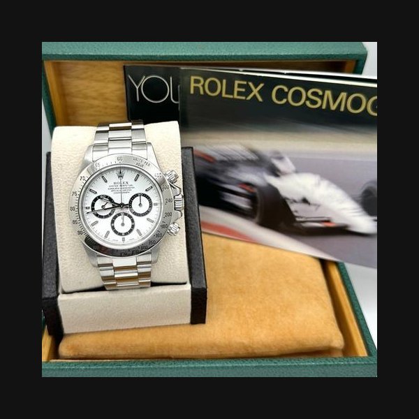 Rolex Rolex DaytonaCosmograph Zenith 16520 White Dial Stainless Steel Box Booklets