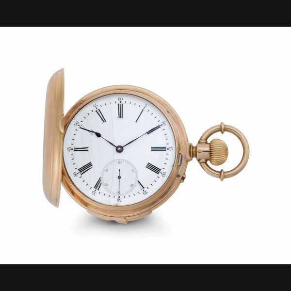 Mark and Fils. A Fine 18k Pink Gold Minute Repeating Hunter Case Keyless Lever Pocket Watch SIGNED L. MARK & FILS, BOUL. DE SEBASTOPOL, 48, PARIS, CASE NO. 5449, LATE 19TH CENTURY