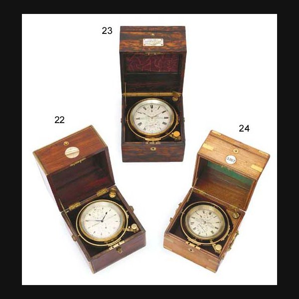 An unusual Victorian brass-bound rosewood eight day marine chronometer made for the Turkish market BARRAUD, NO. 2012. CIRCA 1860