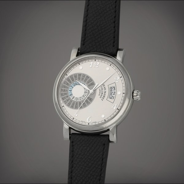 Jean-Mairet Gillman Hora Mundi II | A limited edition stainless steel time-zone wristwatch with date | Circa 2005, Price & Market Data
