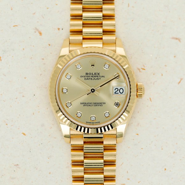Rolex Datejust 278278 18k YG Champagne Diamond Dial