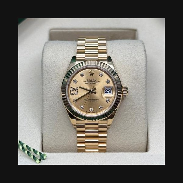 Rolex Rolex Lady-DatejustNEW 2026 Champagne Star Diamond Dial 18K Yellow Gold President Bracelet
