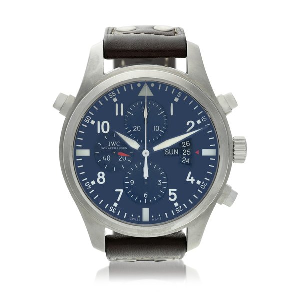 IWC Reference 3778 Fliegeruhr Doppelchronograph  A stainless steel automatic split-seconds chronograph with day and date, Circa 2015