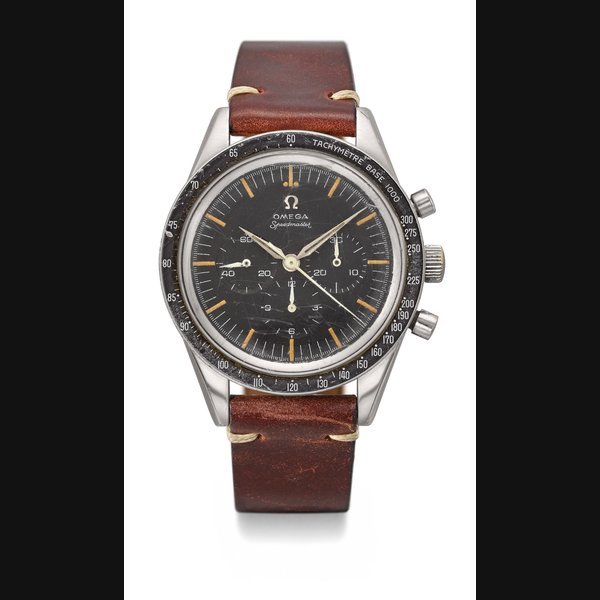 Omega Omega. An attractive stainless steel chronograph wristwatch with tropical dial Signed Omega, Speedmaster, Ref. CK 2998-2, movement no. 17’302’120, manufactured in 1960