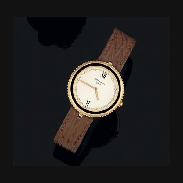 Gerald Genta Gerald Genta. An 18ct Gold Quartz Circular Cased Wristwatch SIGNED GERALD GENTA, GEFICA, CASE NO G29644, 37380, CIRCA 1990