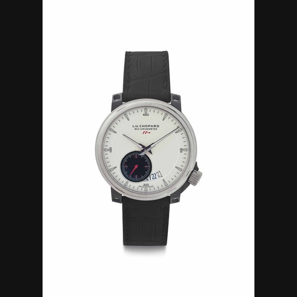 Chopard. A Limited Edition Titanium Automatic Wristwatch with High-Frequency Escapement and Date SIGNED L.U.CHOPARD, 8HZ CHRONOMETER, REF. 8554, NO. 13/100, CASE NO. 1'762'970, MANUFACTURED IN 2012