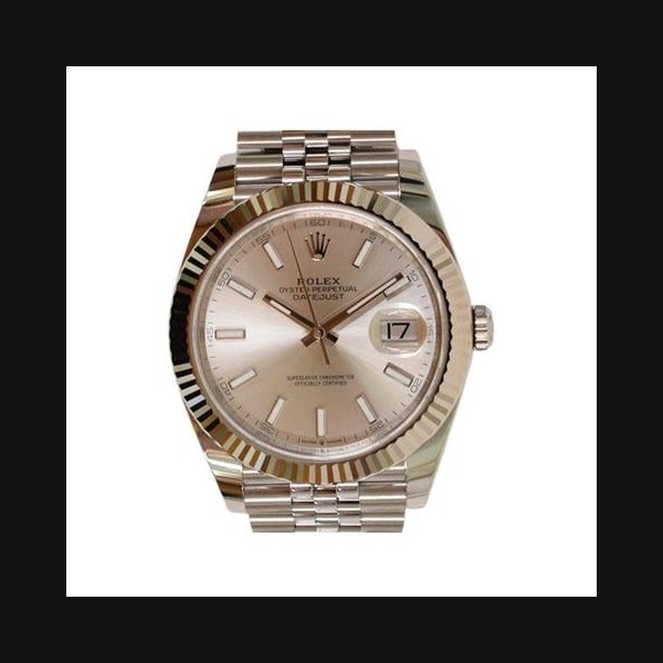 Rolex Datejust41mm Stainless Steel and White Gold Silver Stick Dial 126334