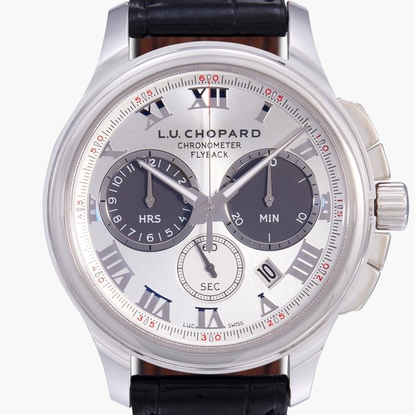 Chopard, LUC Chronograph Flyback, Reference 161928-1001 | A white gold flyback chronograph wristwatch with date | Circa 2011