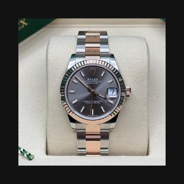 Rolex Rolex Datejust31 NEW 2026 Slate Grey Index Dial Two Tone Rose Gold Fluted Bezel Oyster Bracelet