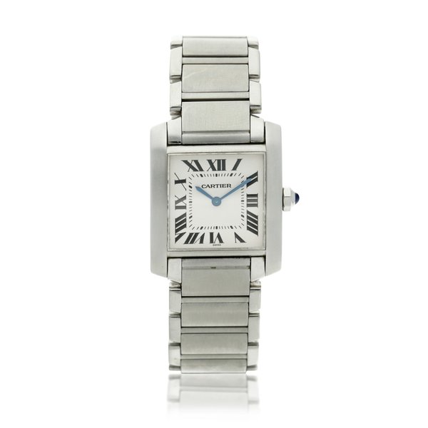 Cartier Reference 2301 Tank Francaise  A stainless steel rectangular wristwatch with bracelet, Circa 2000