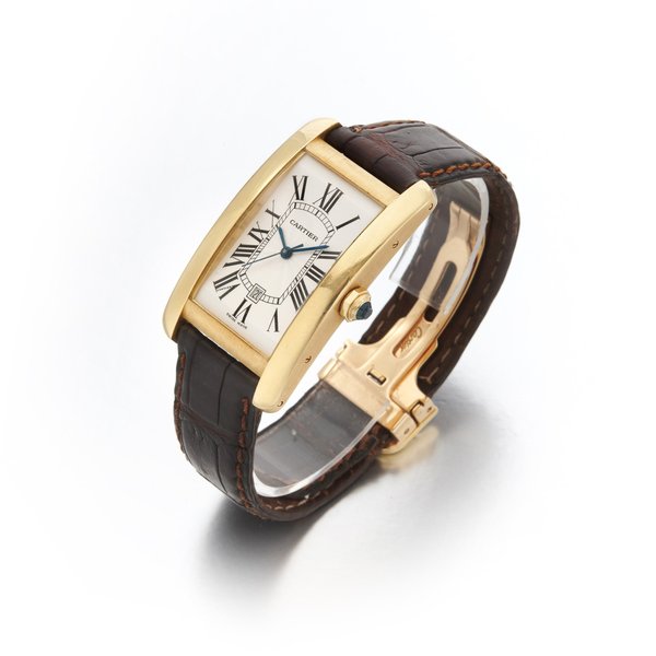 Cartier Tank Americaine, Ref. 2329  Yellow gold wristwatch with date Circa 2005 (Tank Americaine, Ref. 2329  orologio da polso in oro giallo, Circa 2005)