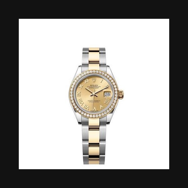 Rolex Rolex Lady-DatejustChampagne Roman Dial Diamond Bezel Two Tone Yellow Gold Oyster