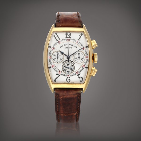 Franck Muller Cintree Curvex Chronograph, Reference 6850 CC/AT | A yellow gold chronograph wristwatch with date | Circa 2005