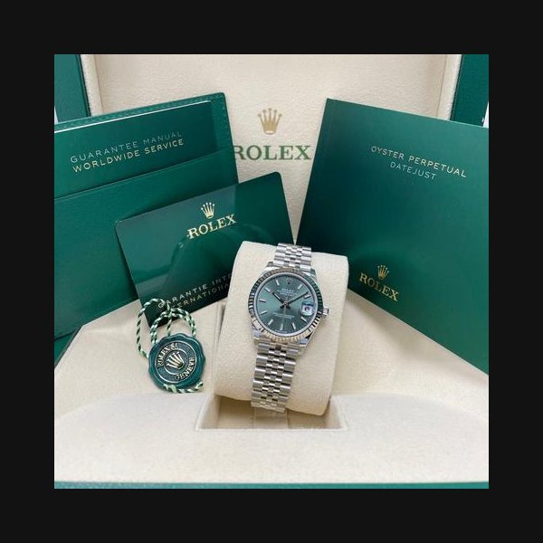 Rolex Rolex DatejustUNWORN Datejust 31mm 278274 Stainless Steel Mint Green Index Dial Jubilee Bracelet Full Set Complete Box & Papers