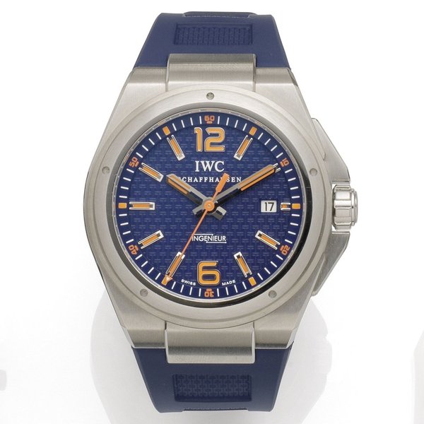 IWC. A stainless steel automatic calendar wristwatch Ingenieur Mission Earth Plastiki, Ref:3236, No.0002/1000, Case No.3438702, Movement No.2706084, Circa 2010