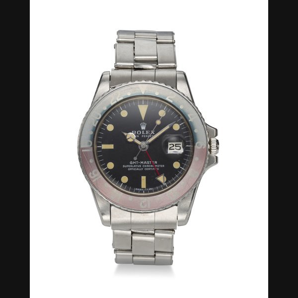 Rolex ROLEX, REF. 1675, GMT-MASTER, “PEPSI”, A FINE STEEL GMT WRISTWATCH WITH DATE · 1675