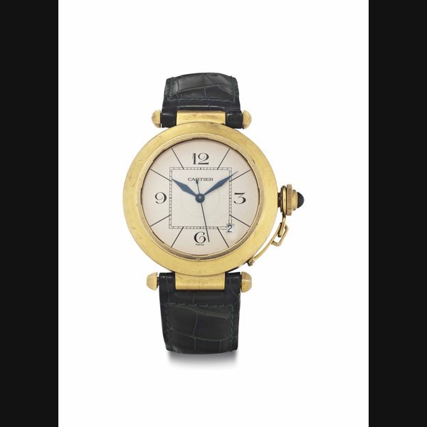 Cartier Cartier. An 18k Gold Automatic Wristwatch with Date SIGNED CARTIER, PASHA DE CARTIER MODEL, REF. 0031, CASE NO. 820'902, CIRCA 1986
