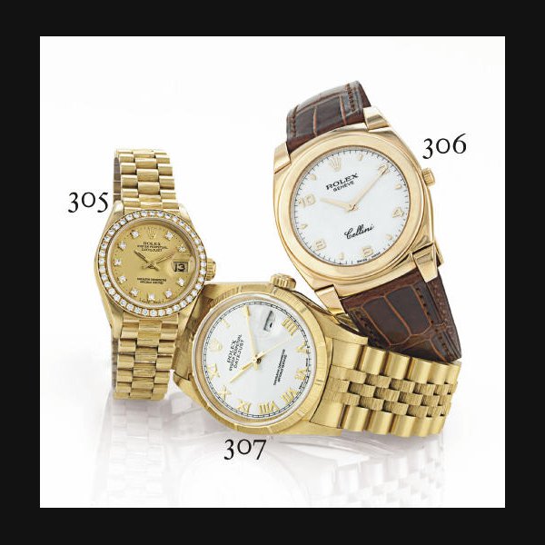 ROLEX. AN 18K GOLD AUTOMATIC WRISTWATCH WITH CENTER SECONDS, DATE AND BRACELET SIGNED ROLEX, OYSTER PERPETUAL, "DATEJUST", CASE NO. A880615, REF. 16248, CIRCA 1995