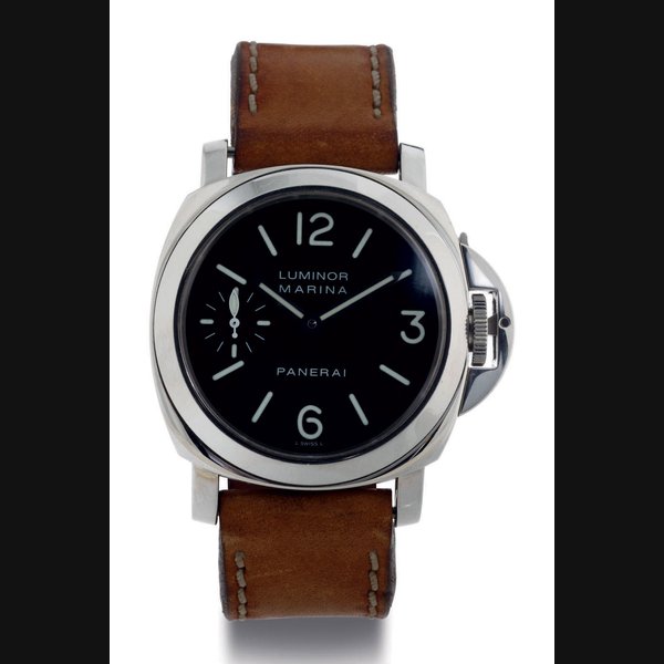 PANERAI. A LIMITED EDITION OVERSIZED STAINLESS STEEL CUSHION DIVER'S WRISTWATCH WITH ECCENTRIC SECONDS SIGNED OFFICINE PANERAI, LUMINOR MARINA, NO. F1215/4000, NO. BB1111270, CASE NO. OP 6518, CIRCA 2003