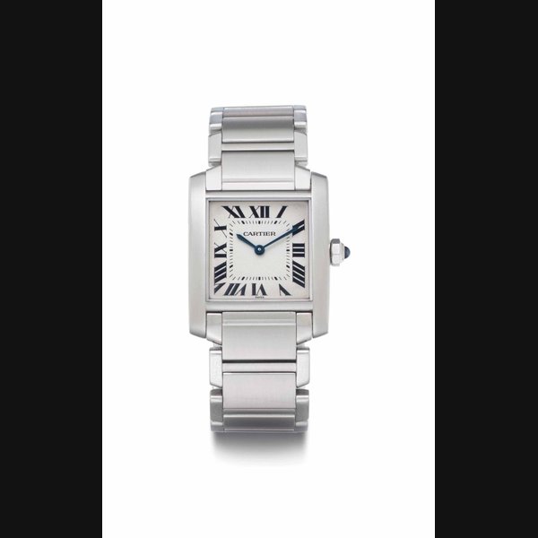 Cartier. A Stainless Steel Wristwatch Bracelet SIGNED CARTIER, TANK FRANCAISE MODEL, REF. 2301, CASE NO. CC297980, CIRCA 1995