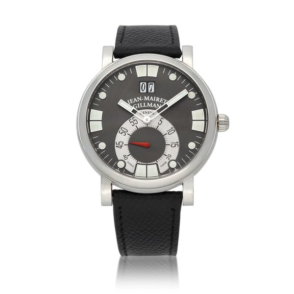 Jean-Mairet & Gillman Grande Date | Stainless steel wristwatch with digital date display | Circa 2005