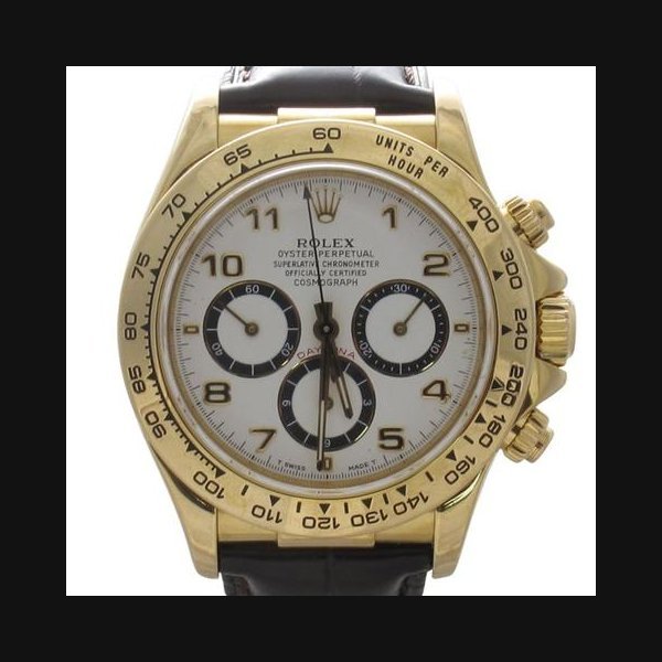 Rolex Rolex Daytona1993 Daytona Yellow Gold White Dial On Leather Band