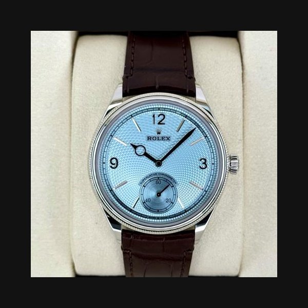 Rolex Rolex 1908NEW 2026 1908 39mm 52506 Platinum Ice Blue Guilloché Rice-Grain Motif Dial