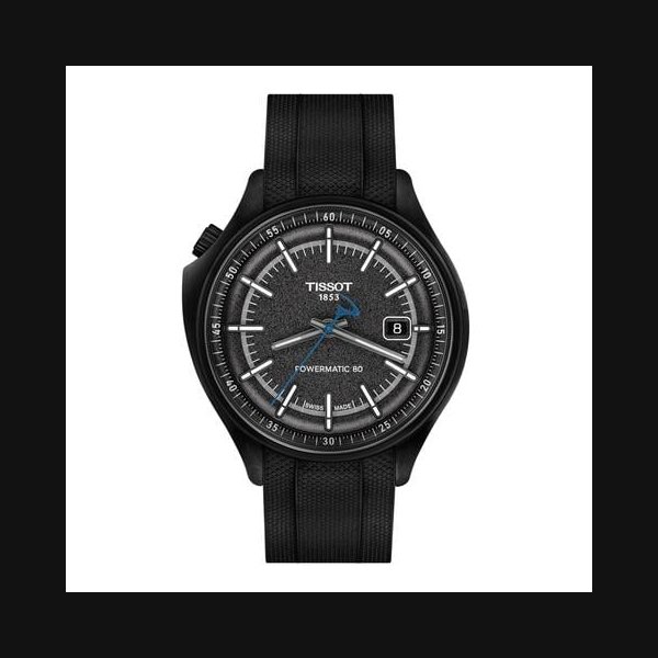TissotPinarello 43.14 mm Black Dial Black Synthetic Band Watch T1624089706100